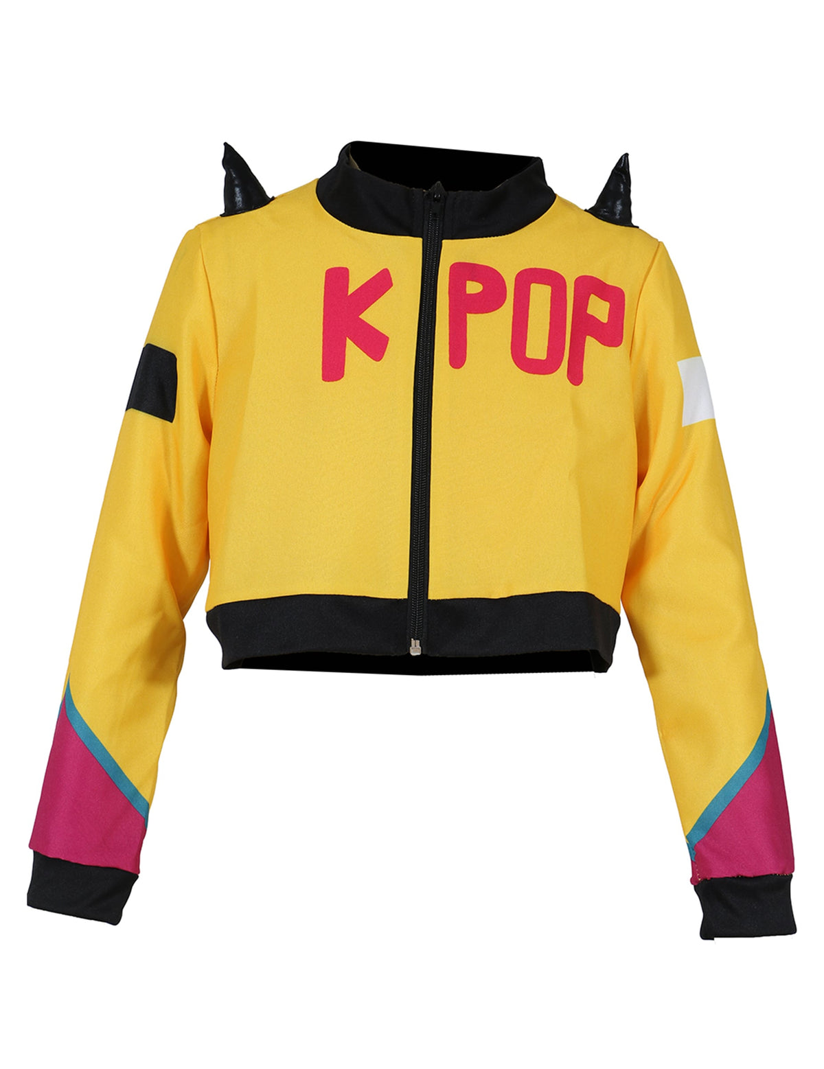Veste jaune à piques du déguisement chanteuse Kpop pour fille