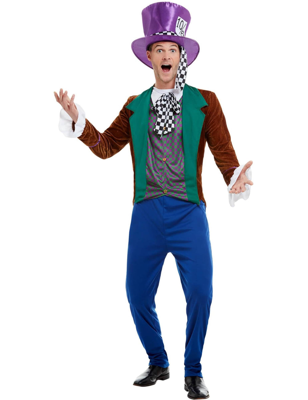 Verrückter Hutmacher-Festive Outfit für Herren Bunt mit Violettem Zylinder