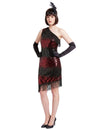 Charleston Kleid schwarz-rot für Damen