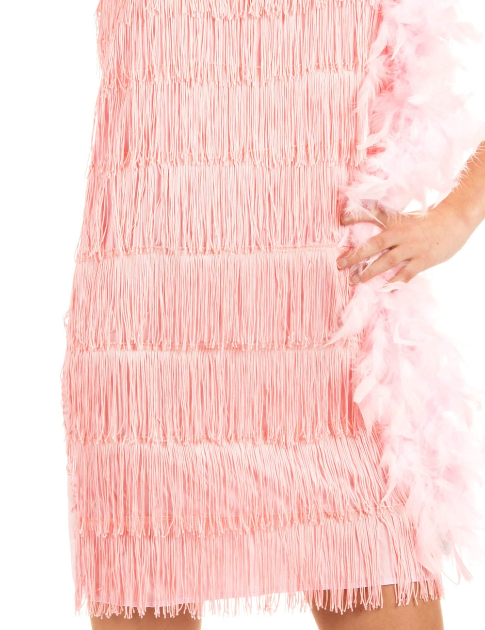 Rückansicht des Charleston (20er)-Kostüms für Damen Rosa, Pink