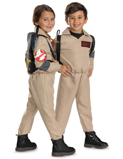 Déguisement de chasseur de fantômes Ghostbusters™ pour enfant beige avec sac à dos