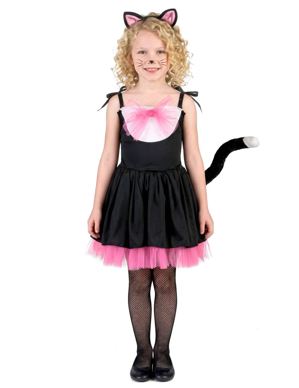 Vorderansicht des Katzenkostüms für Mädchen