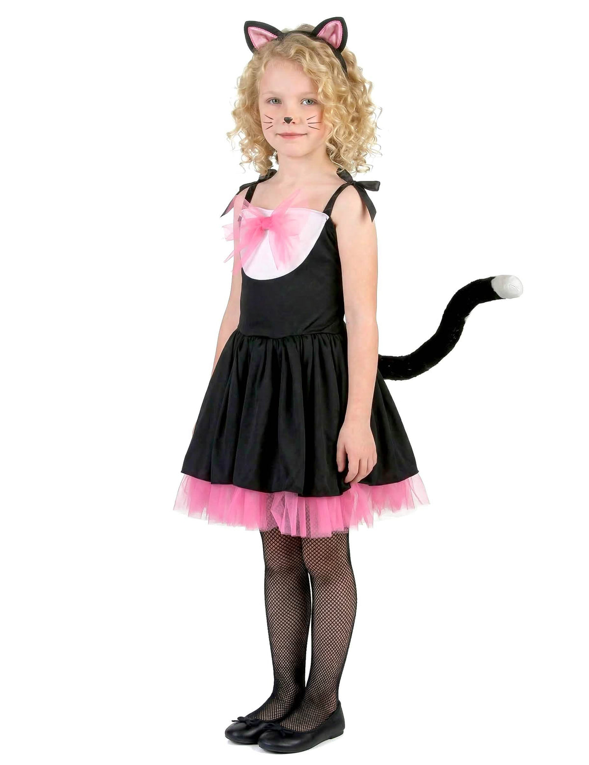 Seitenansicht des Katzenkostüms für Mädchen