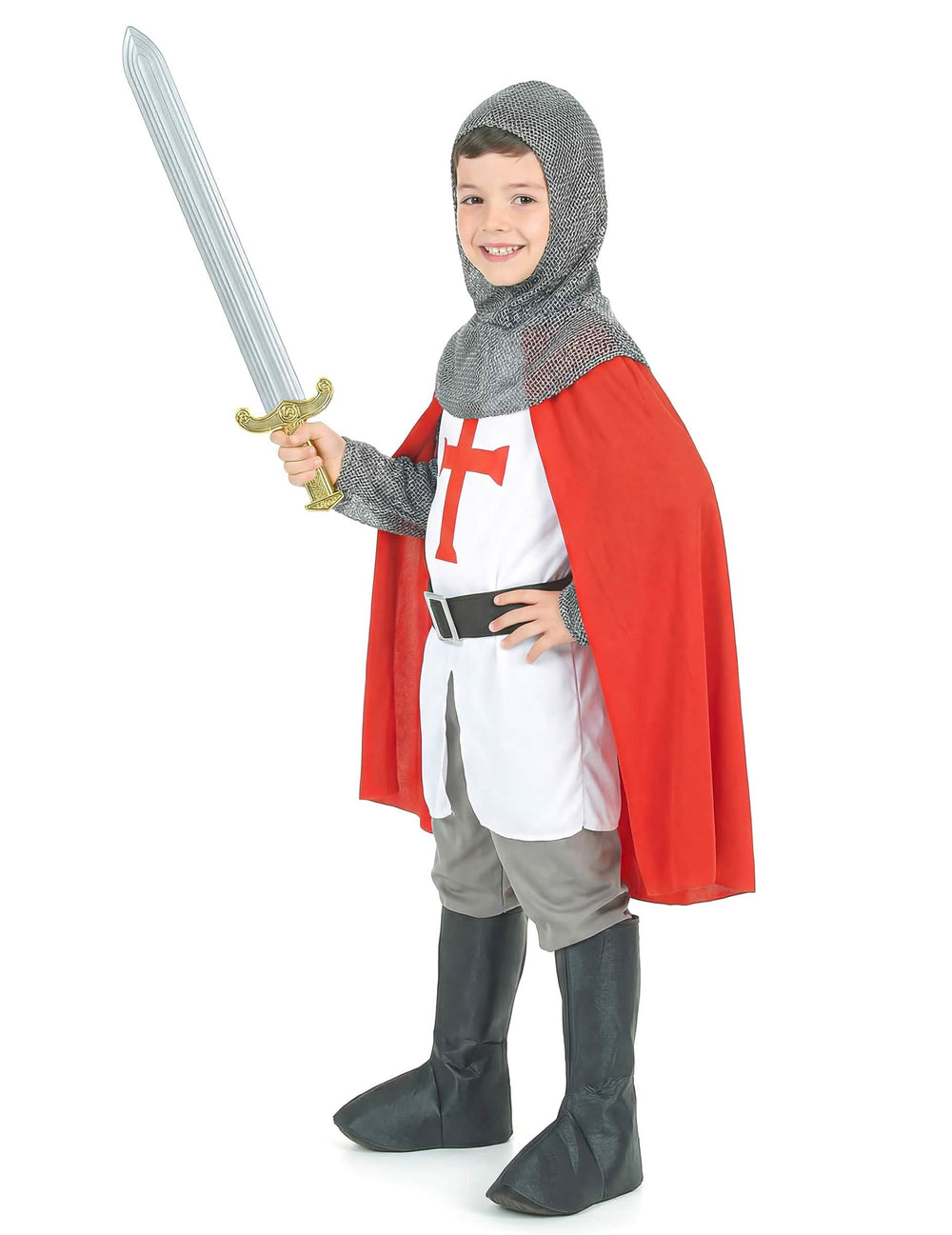 Vue de profil du déguisement de chevalier croisé pour garçon