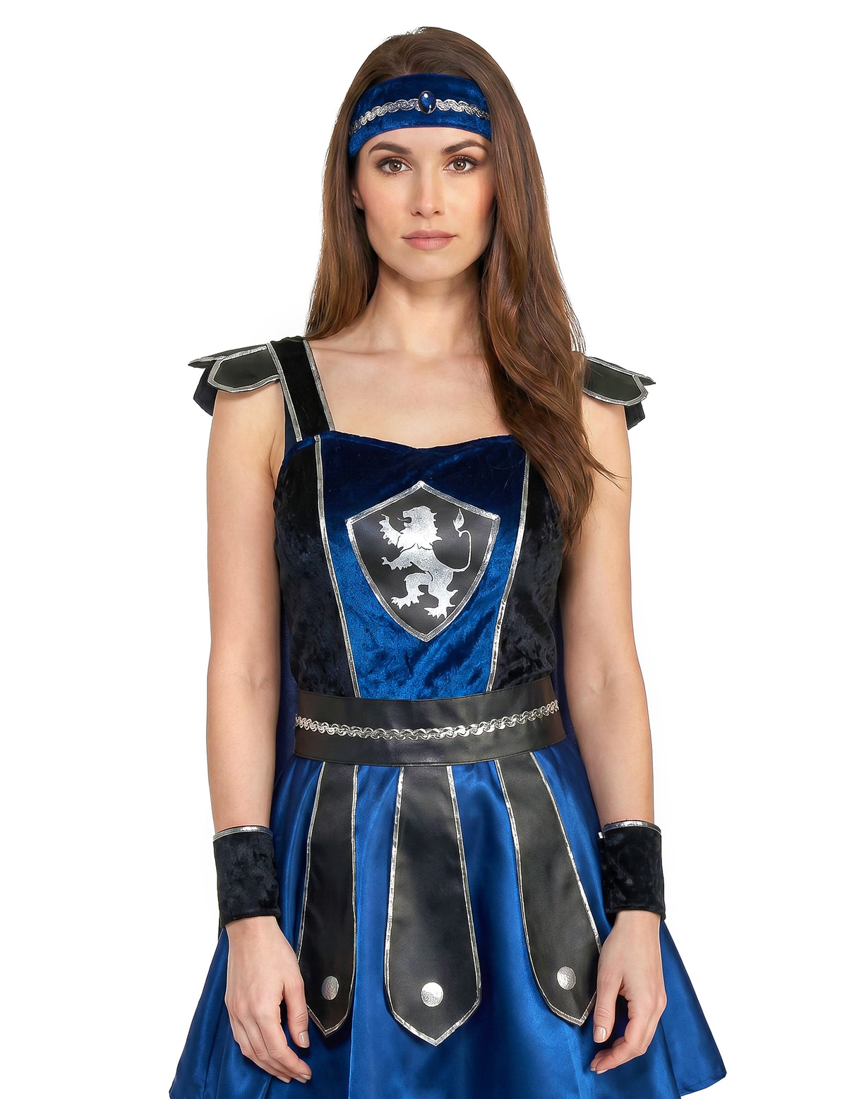 Kostüm Ritterin blau schwarz für Damen