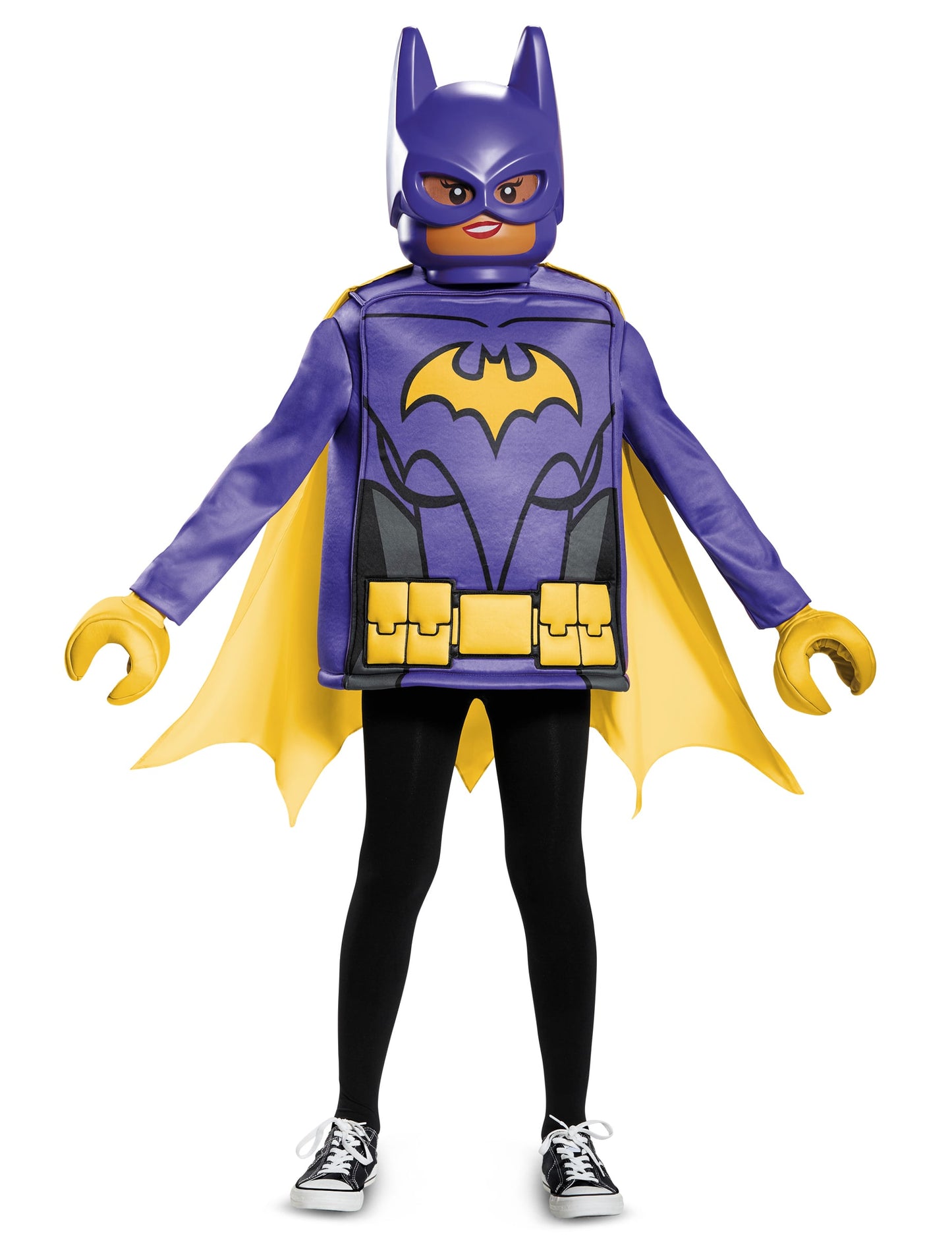 Déguisement classique Batgirl LEGO movie pour enfant violet et jaune avec masque et mains LEGO