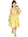 Déguisement classique Belle pour fille jaune avec voile et broche