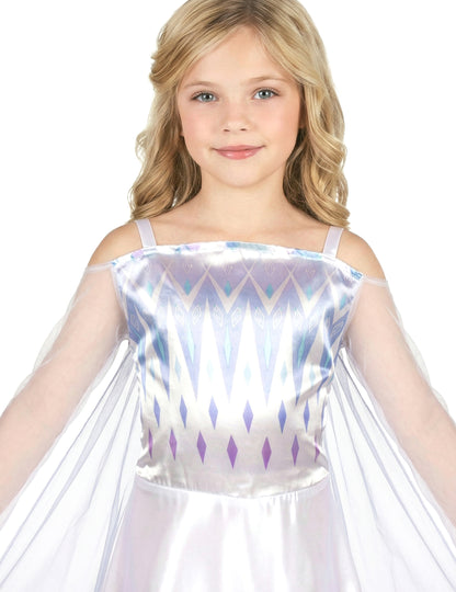 Gros plan sur le bustier et les manches du déguisement classique Elsa la reine des neiges 2