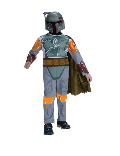 Déguisement classique Boba Fett™ pour enfant vert et gris avec masque et cape