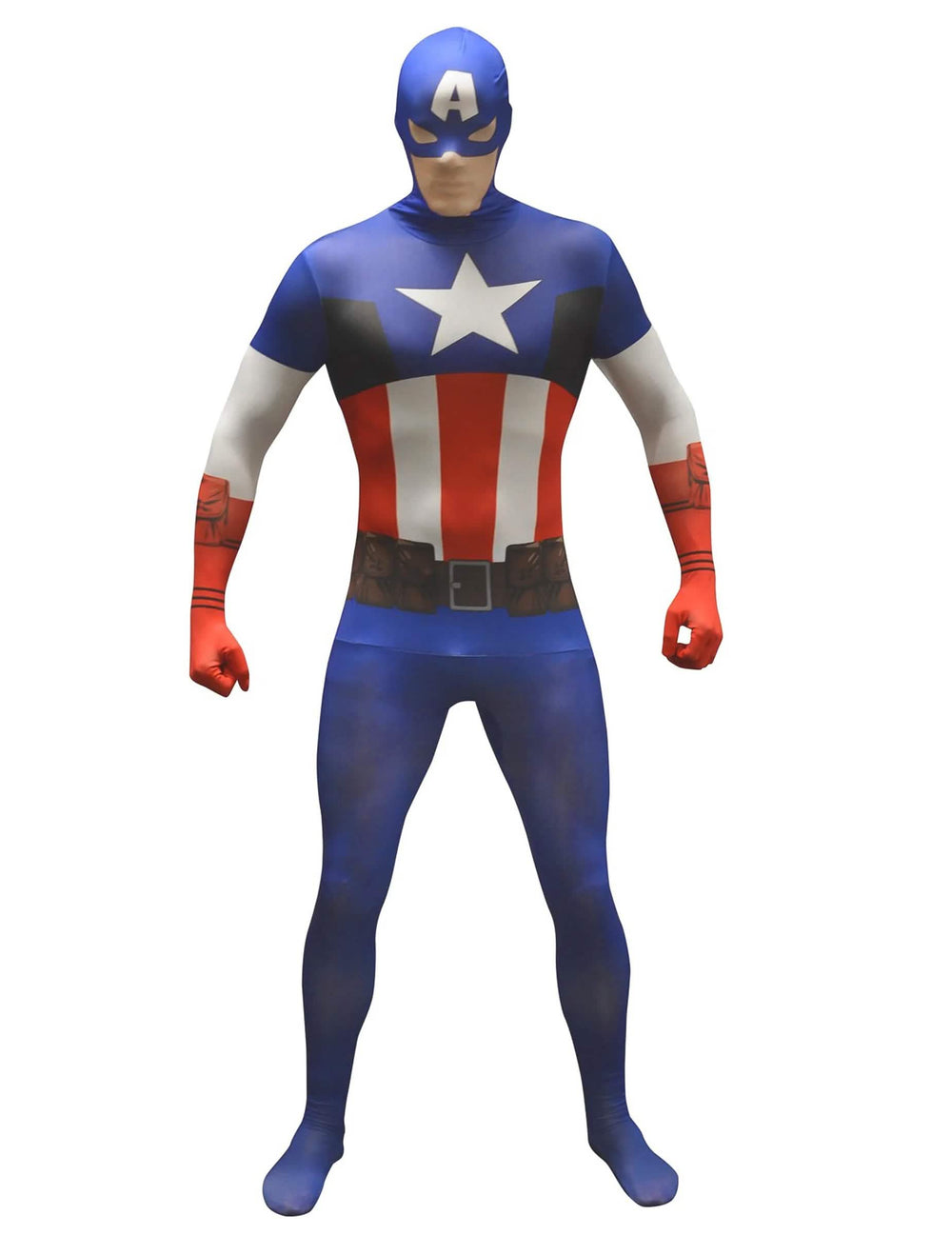 Vorderansicht des klassischen Captain America™ Morphsuits™ Kostüms