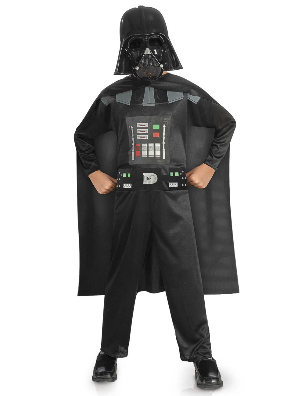 Klassisches Dark Vador Star Wars™ Kostüm für Jungen Schwarz mit Maske und Cape