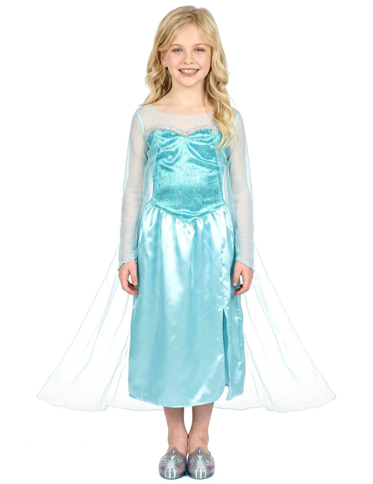 Vue de plein pied du déguisement classique Elsa la reine des neiges pour fille