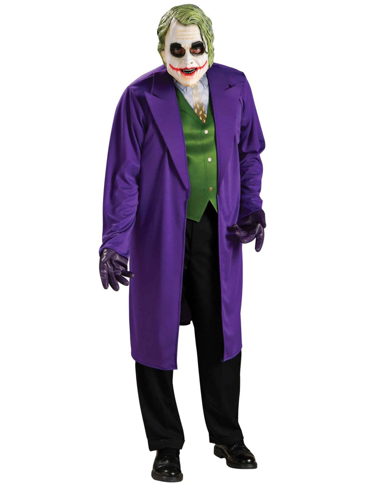 Klassisches Joker The Dark Knight™ Kostüm für Erwachsene Violett und Grün mit Maske