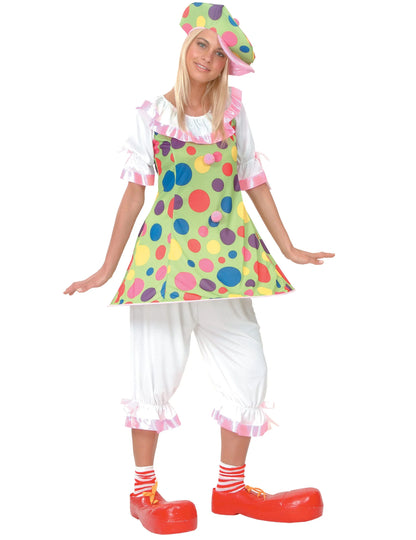 Déguisement de couple clown à pois adulte
