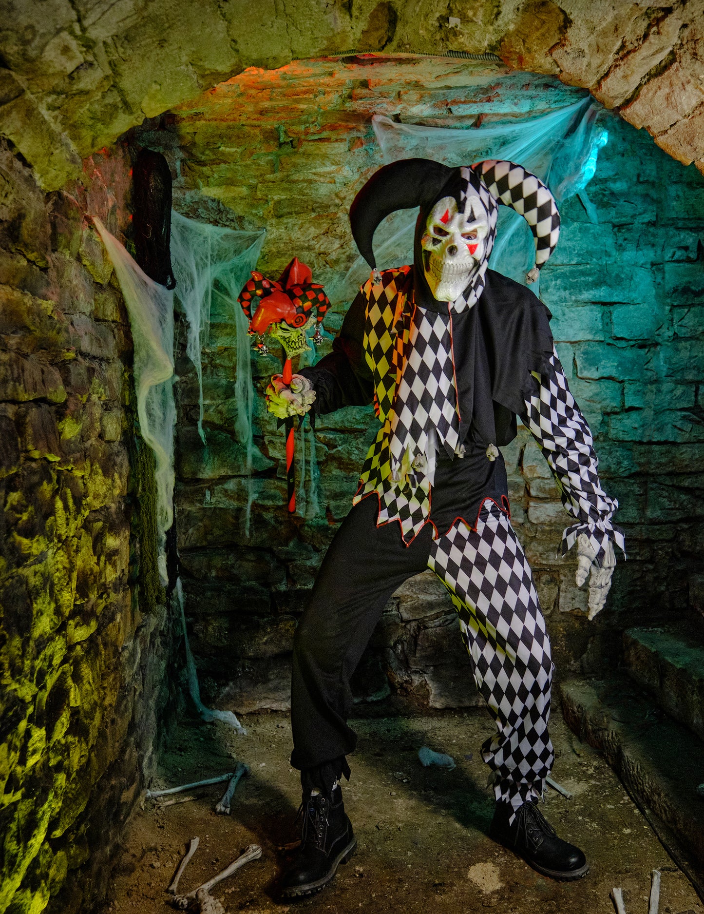 Halloween Clownkostüm für Herren schwarz