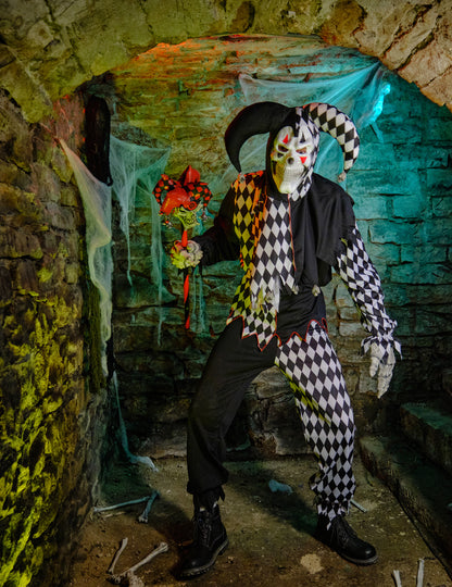 Halloween Clownkostüm für Herren schwarz