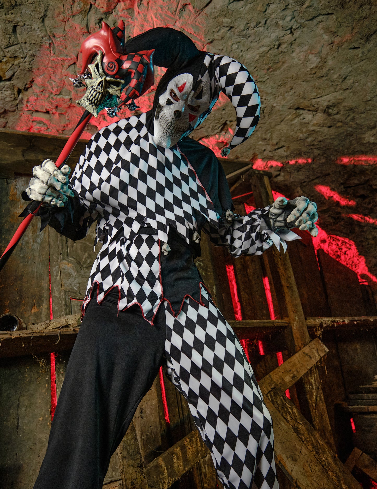 Halloween Clownkostüm für Herren schwarz