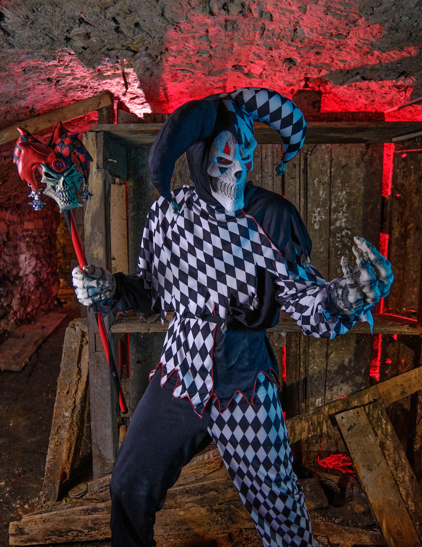 Halloween Clownkostüm für Herren schwarz