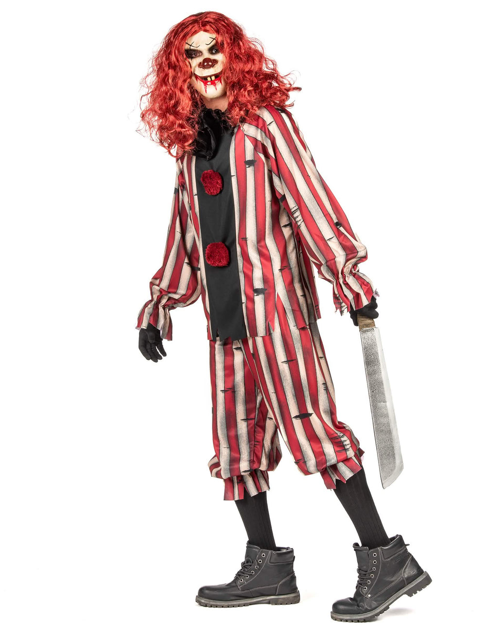 Vue de profil du déguisement de clown démoniaque luxe
