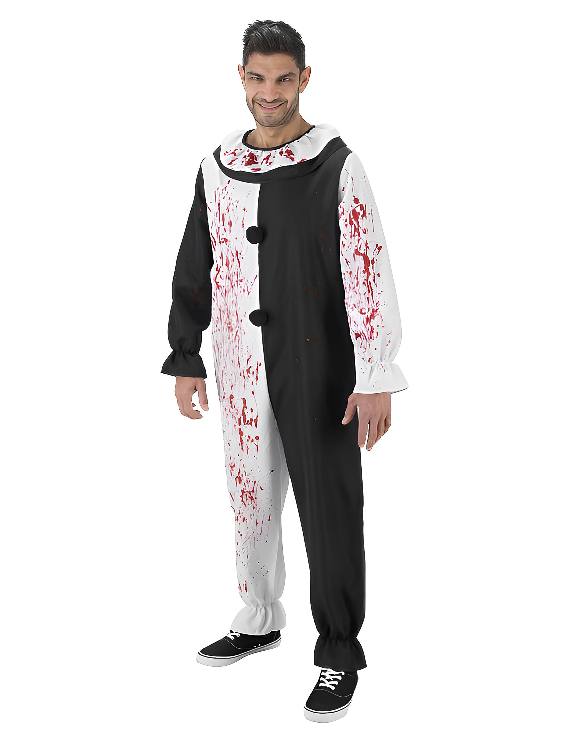 Déguisement clown ensanglanté Terrifier™ pour adulte noir et blanc