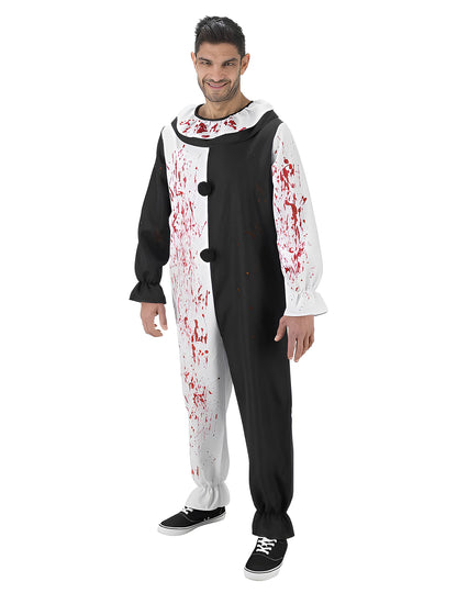 Déguisement clown ensanglanté Terrifier™ pour adulte noir et blanc