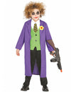 Déguisement clown joker fou pour enfant violet et vert avec veste longue