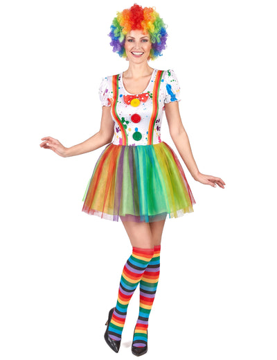 Clownskostüm für Damen mit Farbspritzern