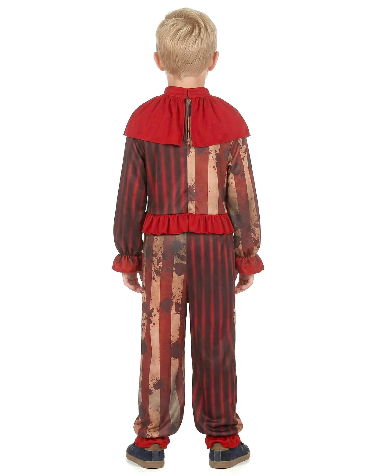 Rückansicht des furchterregenden Clownkostüms