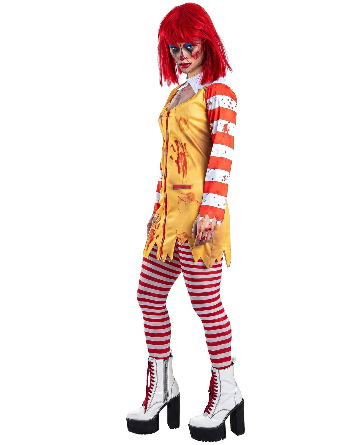 Sexy Killer-Clown KostÃ¼m fÃ¼r Frauen gelb