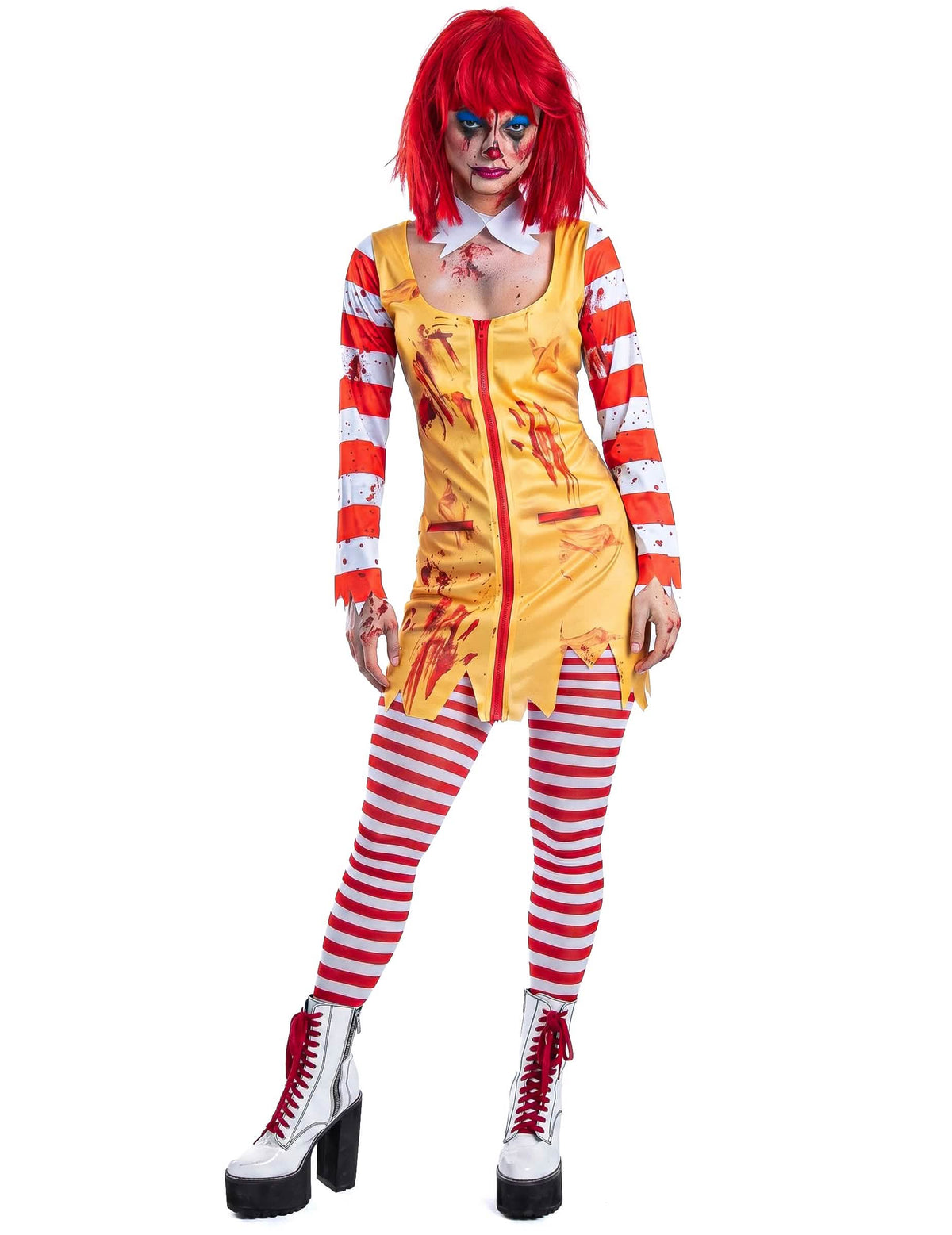 Sexy Killer-Clown KostÃ¼m fÃ¼r Frauen gelb