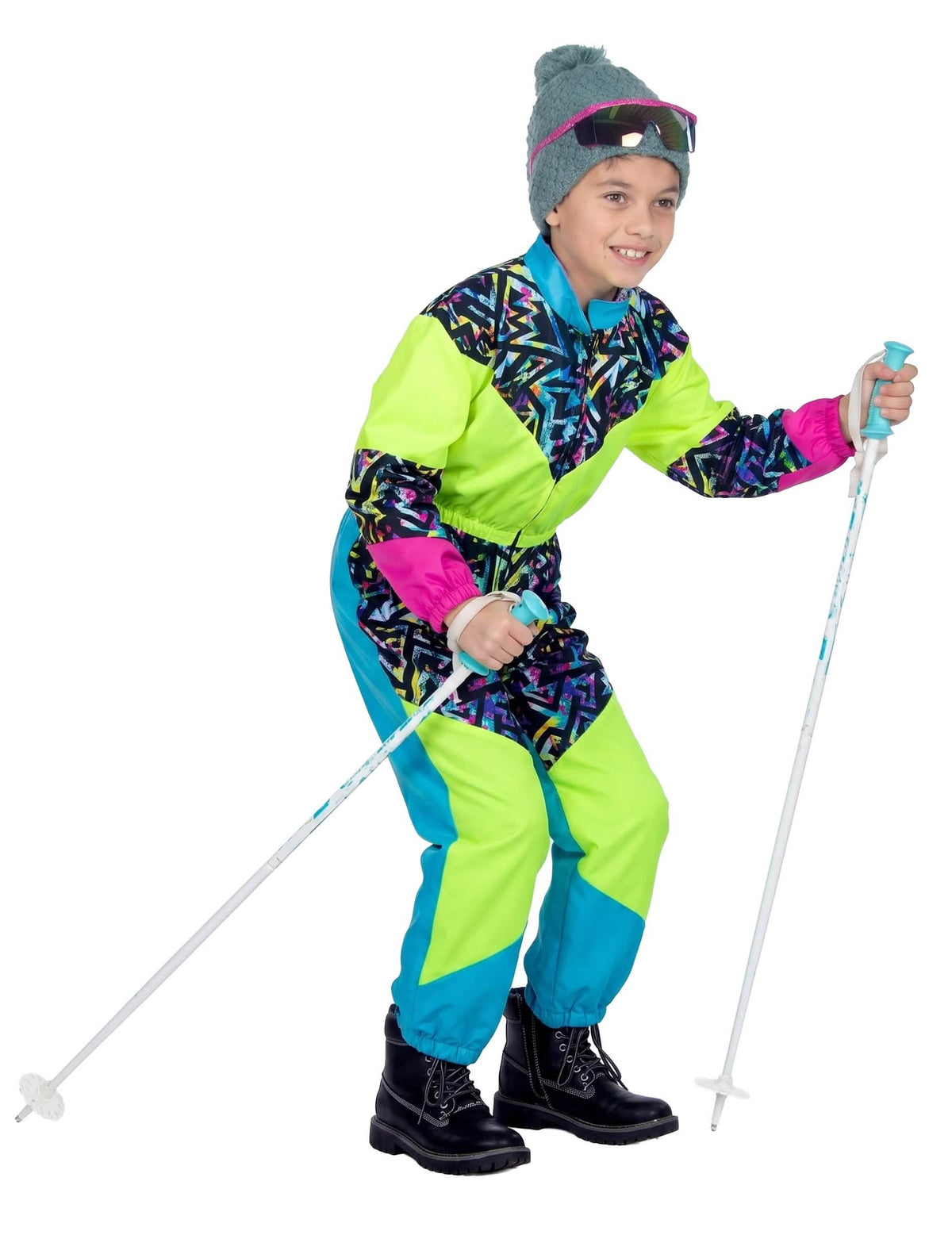 80er-Jahre-Ski-Overall für Kinder