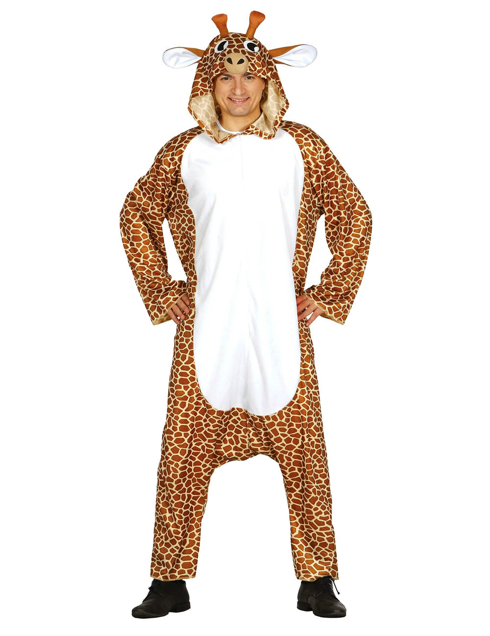 Vorderansicht des Giraffen-Overallkostüms