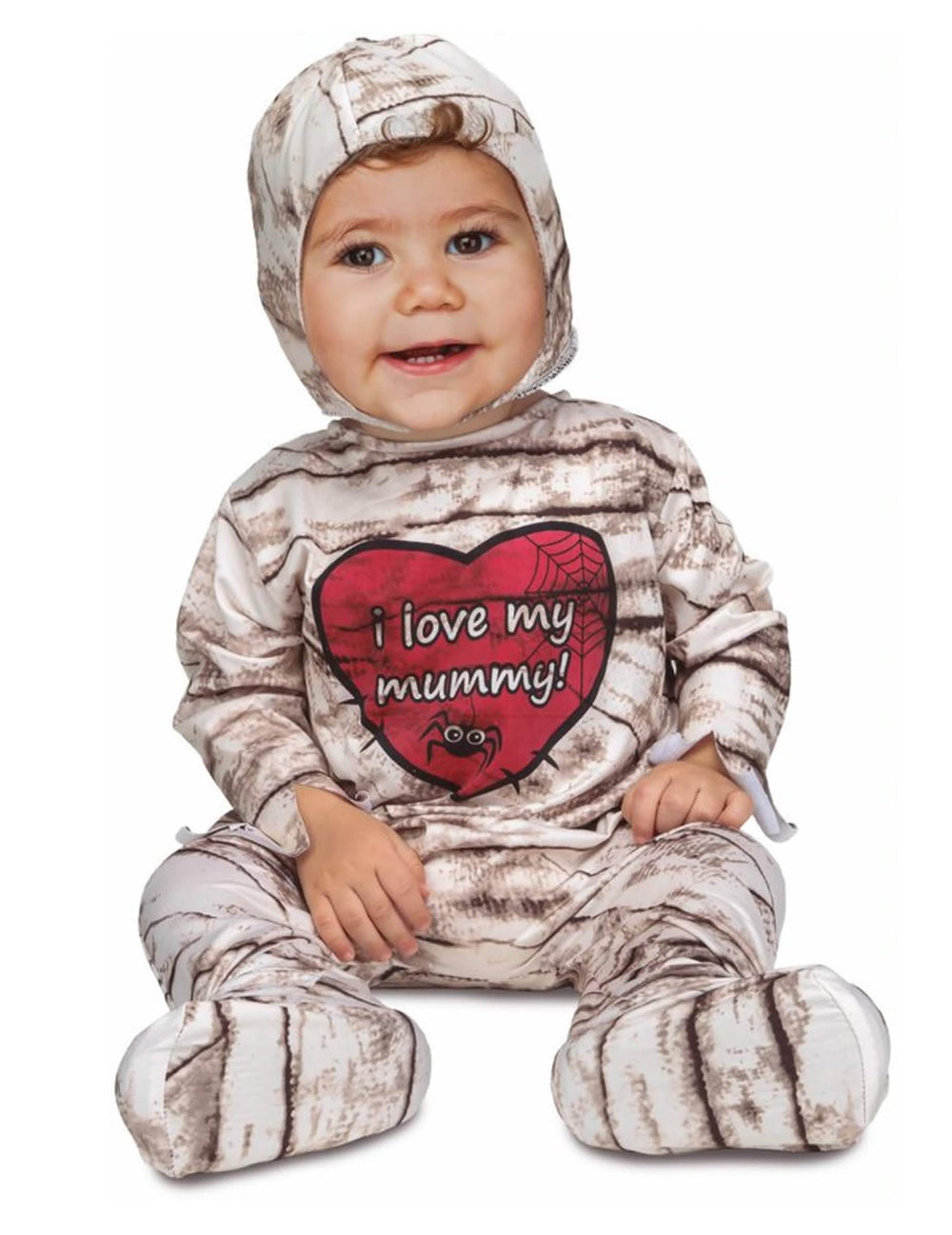 Weißer Baby-Mumien-Kombinations-Festivallook mit Rotem Herz I love my mummy