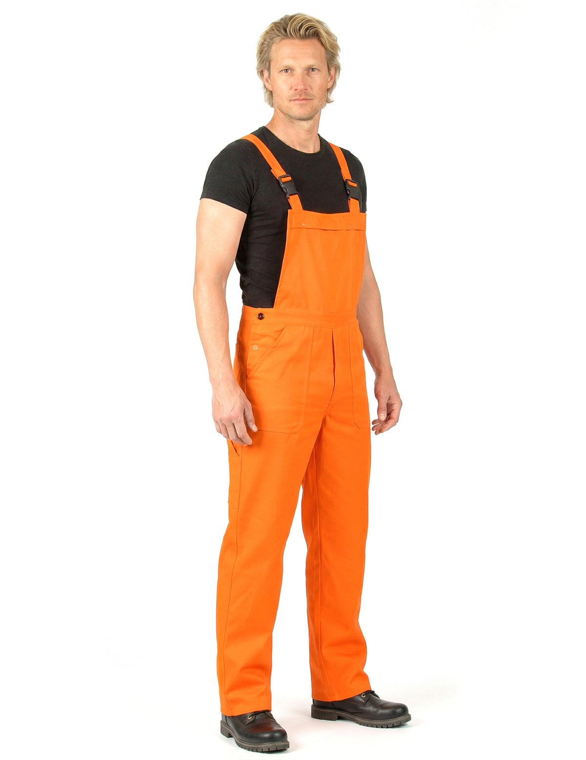 Neon-Latzhose Kostüm für Erwachsene orange