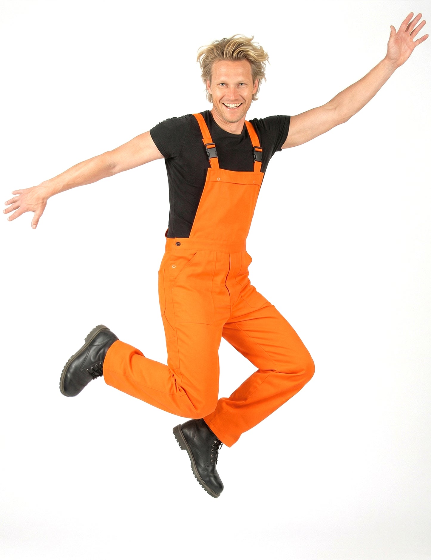 Neon-Latzhose Kostüm für Erwachsene orange