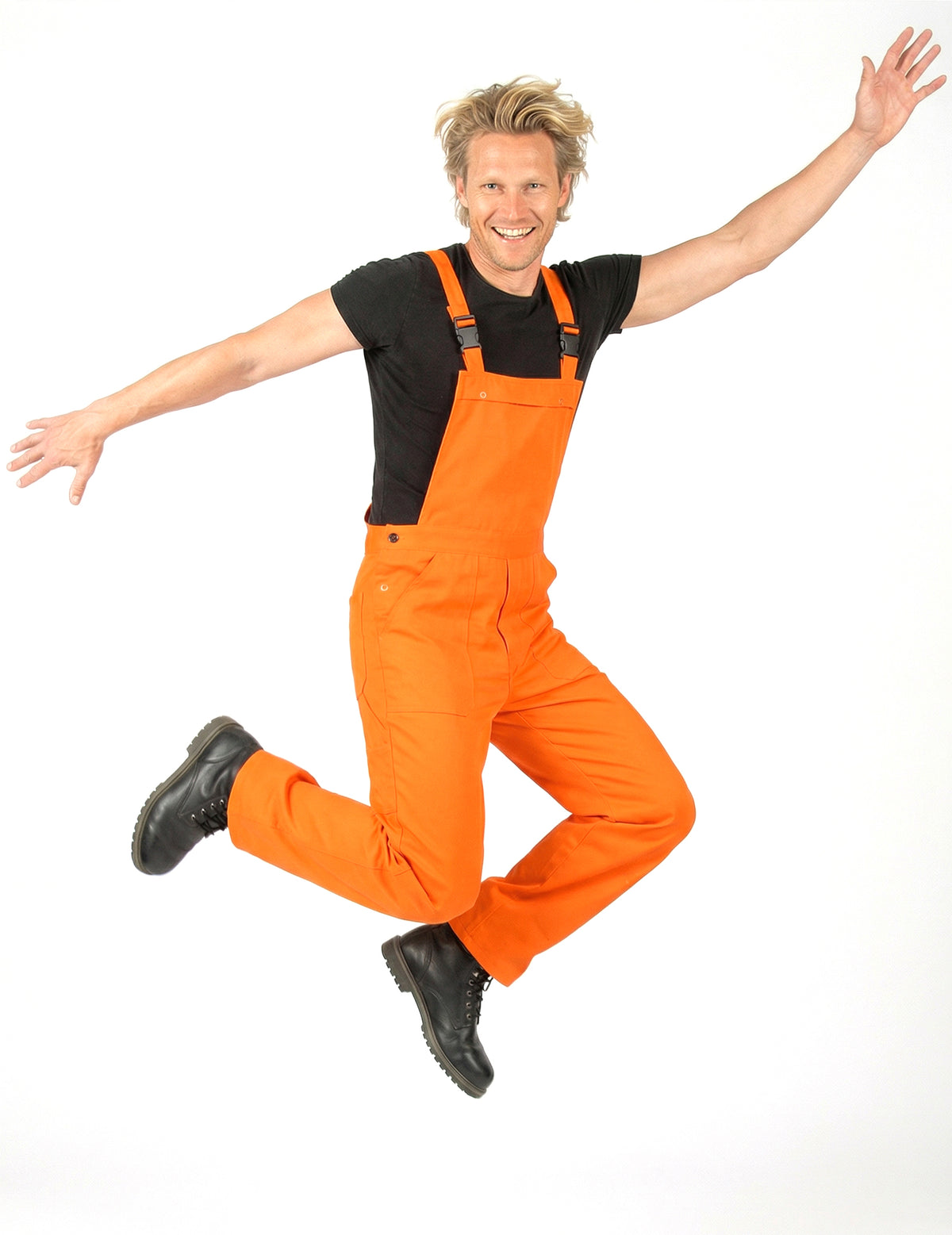 Neon-Latzhose Kostüm für Erwachsene orange