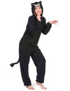 Schwarzer Panther Damenkostüm-Overall schwarz
