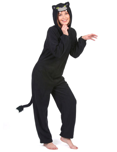 Schwarzer Panther Damenkostüm-Overall schwarz