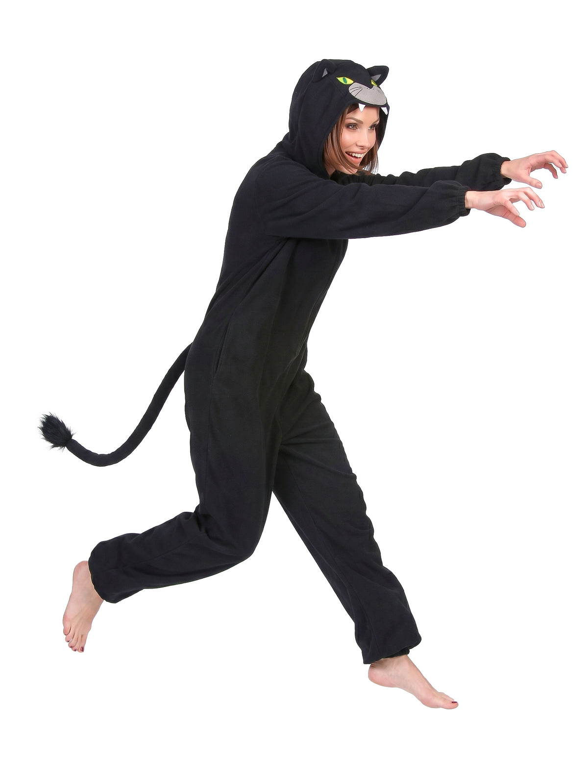 Schwarzer Panther Damenkostüm-Overall schwarz