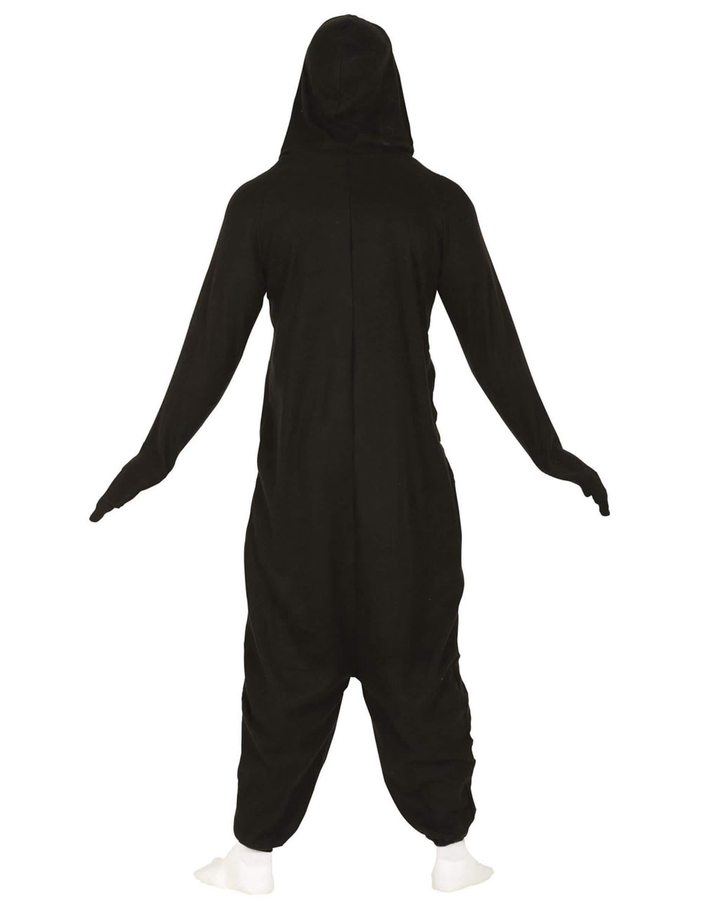 Vue de dos du déguisement combinaison pingouin pour adulte