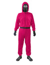 Gefährliches Wächterkostüm-Set Quadrat 5-teilig Serien-Verkleidung pinkfarben-schwarz