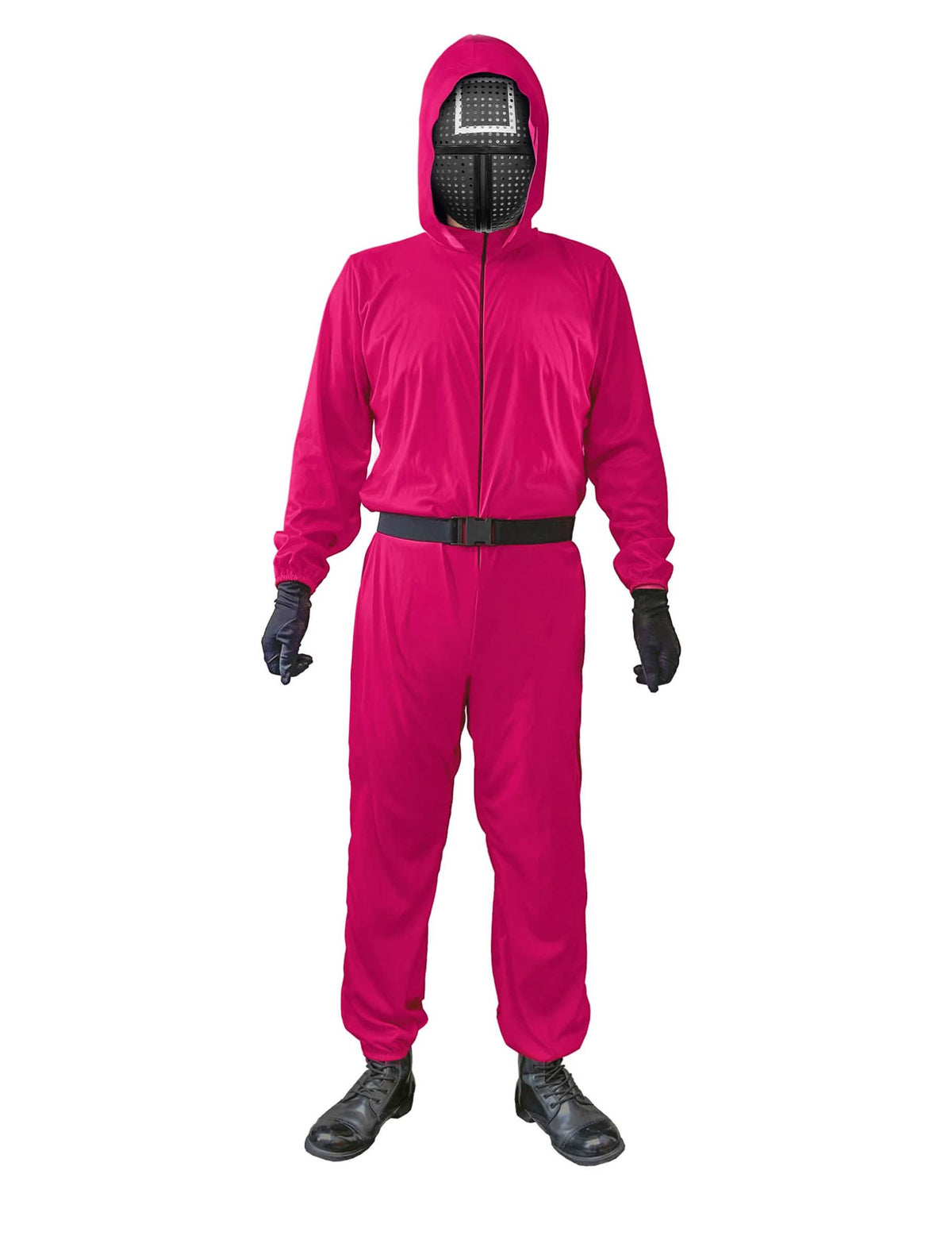 Gefährliches Wächterkostüm-Set Quadrat 5-teilig Serien-Verkleidung pinkfarben-schwarz