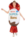 Sweet Super-Bons-Kostüm für Erwachsene Süßigkeit weiß-braun-rot