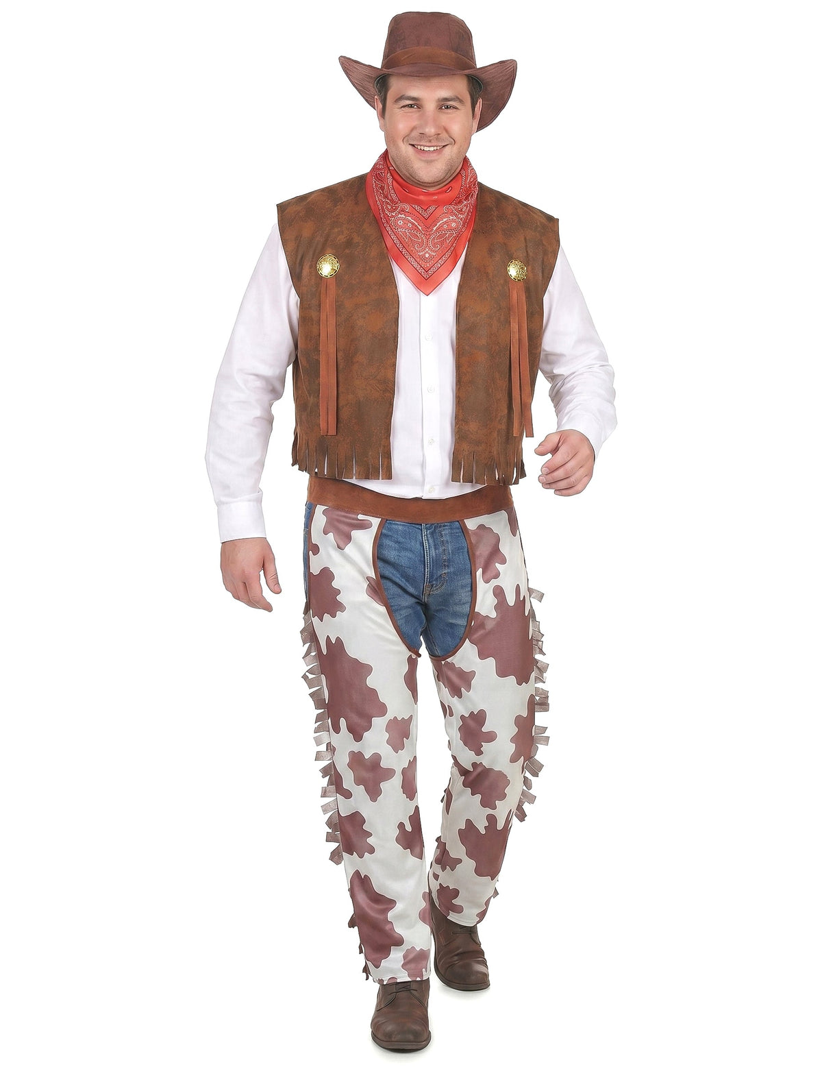 Cowboy-Kostüm für Herren braun-weiss
