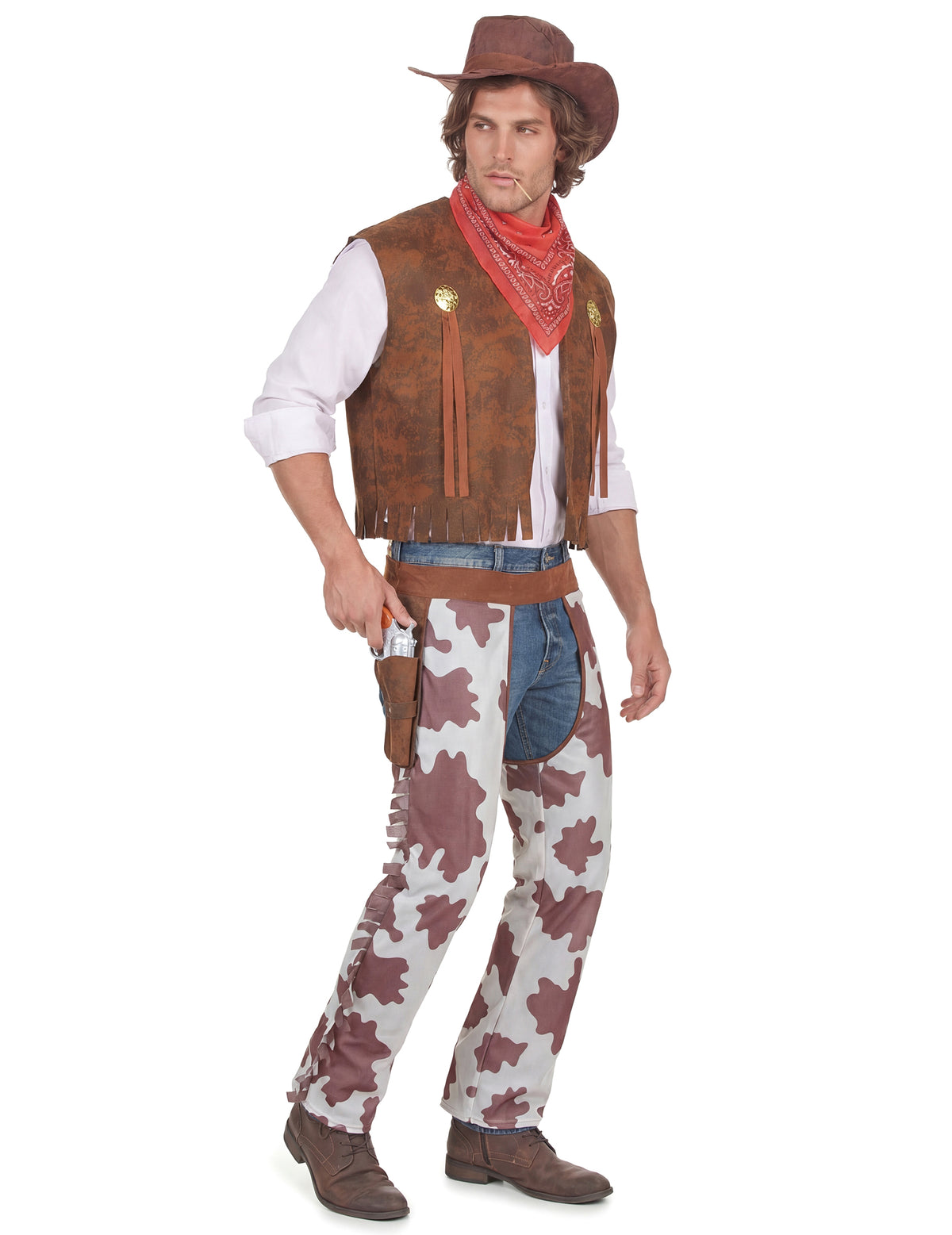 Cowboy-Kostüm für Herren braun-weiss