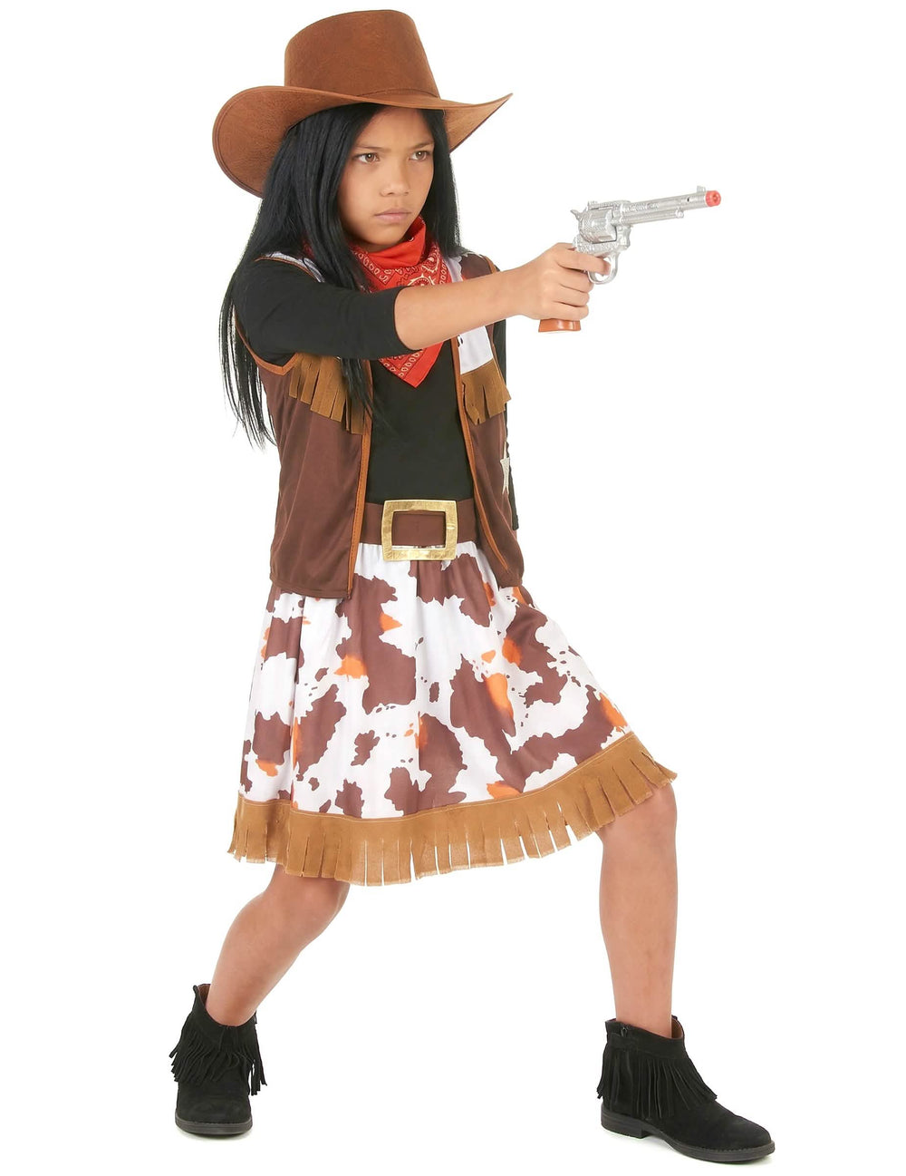 Seitenansicht mit Schusswaffen des Western-Cowboy-Kostüms
