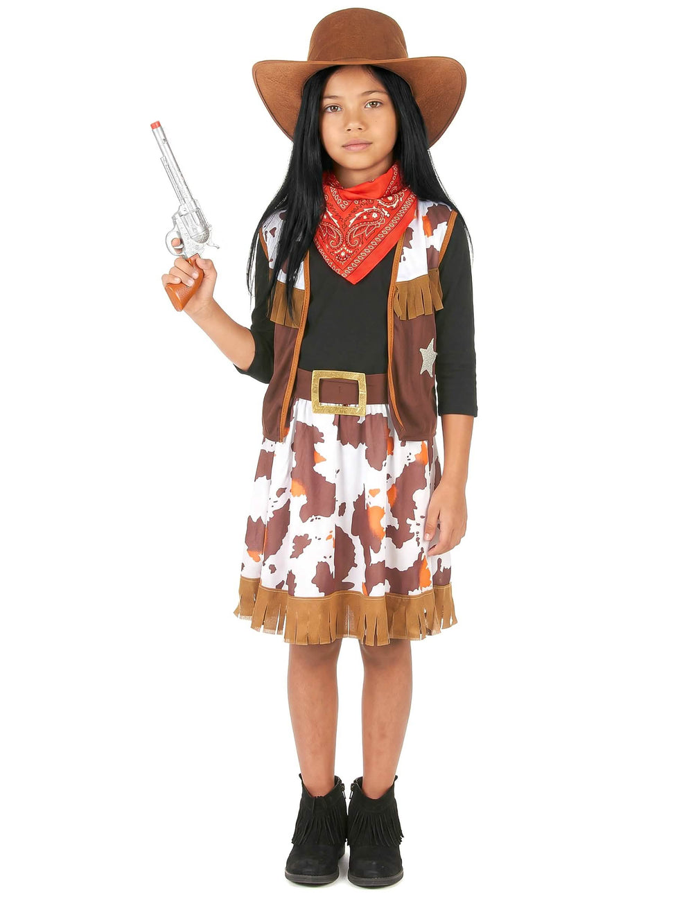 Vorderansicht mit Schusswaffen des Western-Cowboy-Kostüms