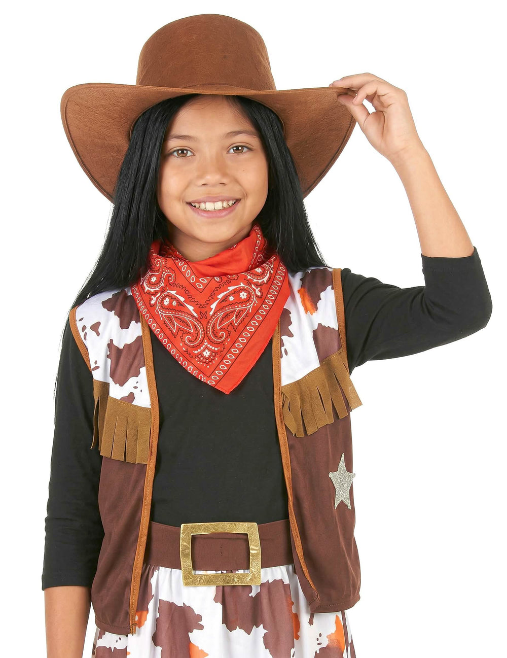 Nahaufnahme von vorne des Cowboy-Kostüms aus dem Westen