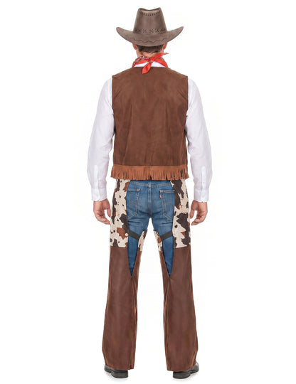 Western Cowboy-Kostüm für Herren braun-weiss
