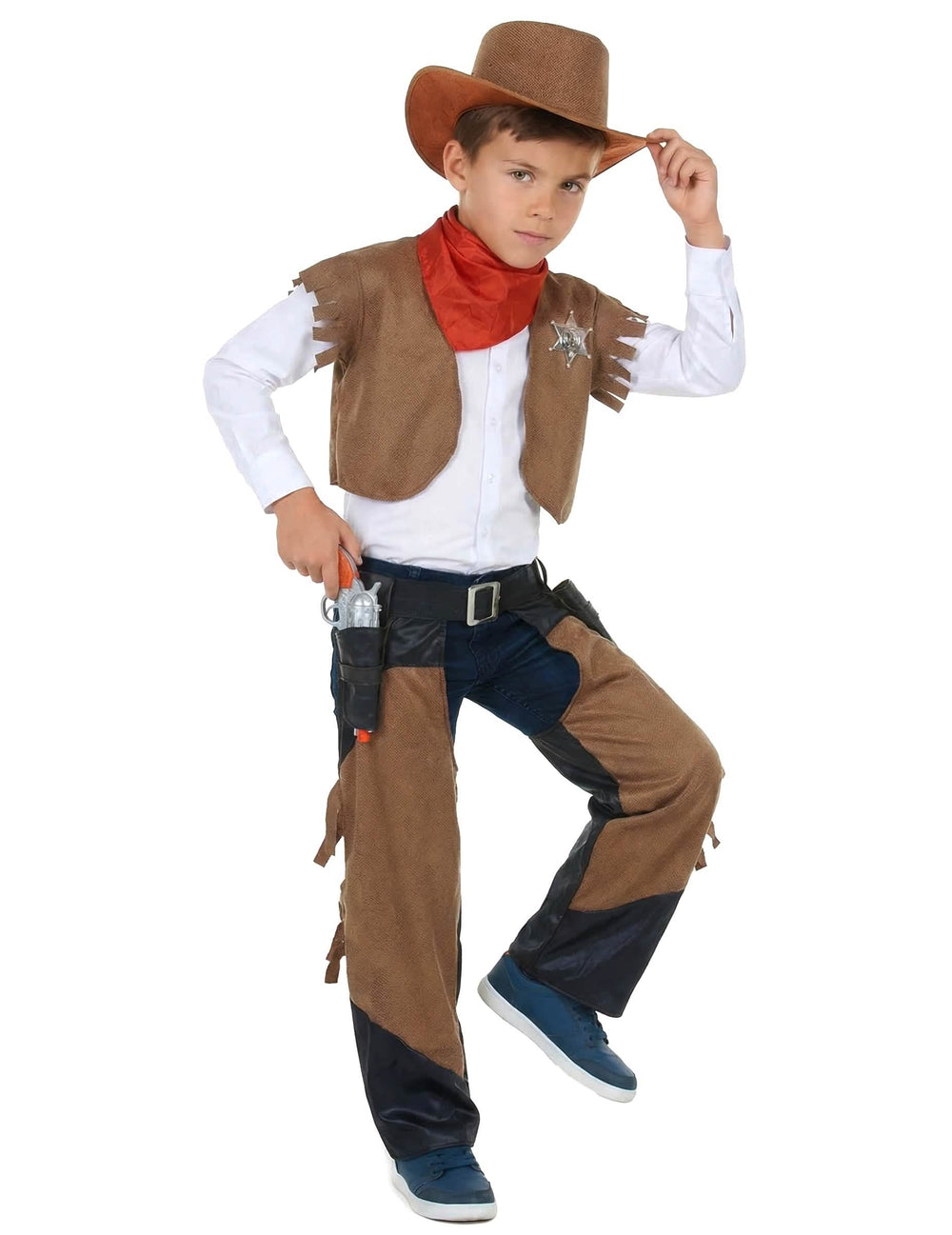 Überblick über das Braun Cowboy-Kostüm für Jungen